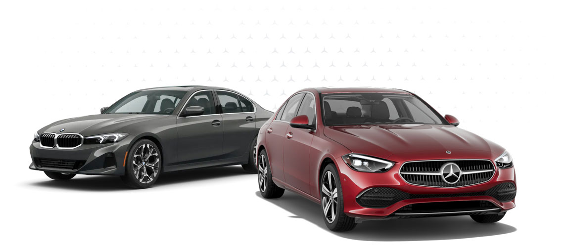 Mercedes-Benz C-Class and BMW 3 Series luxury sedan comparison
