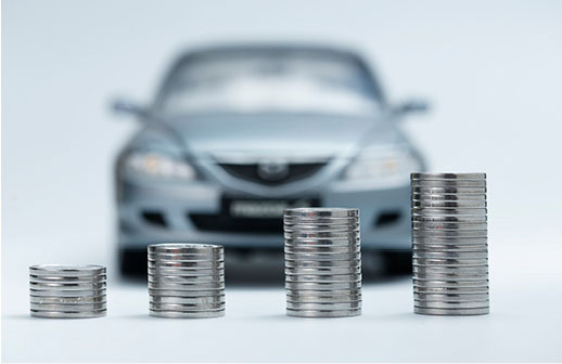 Car and coin stacks