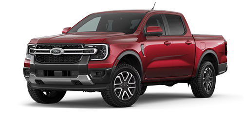 Dark red Ford Ranger truck studio front view
