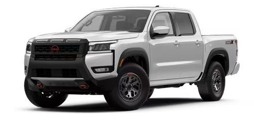 White Nissan Frontier Pro-4X truck studio front view