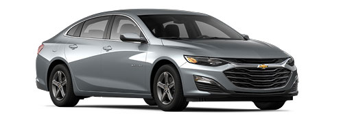 Gray Chevrolet Malibu sedan studio side view