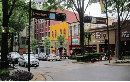 Downtown street scene