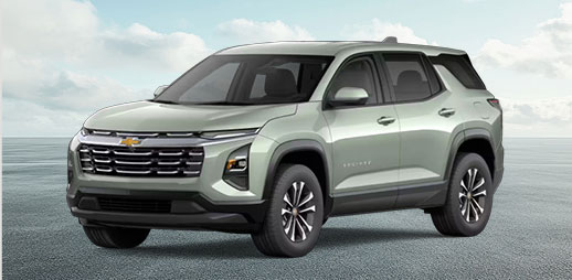 Light green Chevrolet Equinox SUV shown from the front three-quarter view