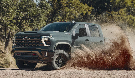Truck driving on dirt